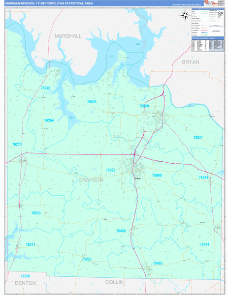 Sherman-Denison Metro Area Wall Map